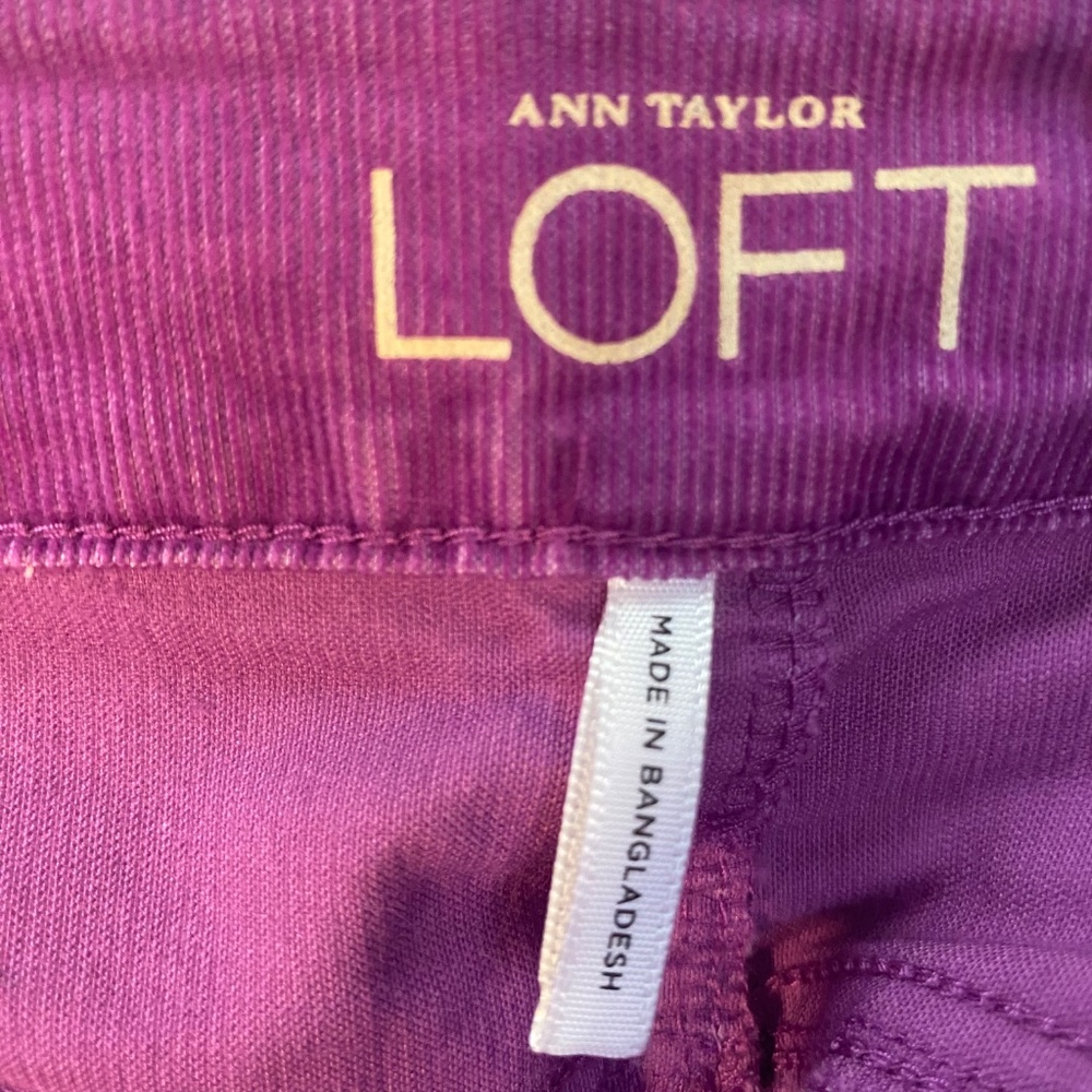LOFT modern straight corduroy pants, magenta pink, size 24 petite - Picture 8 of 16